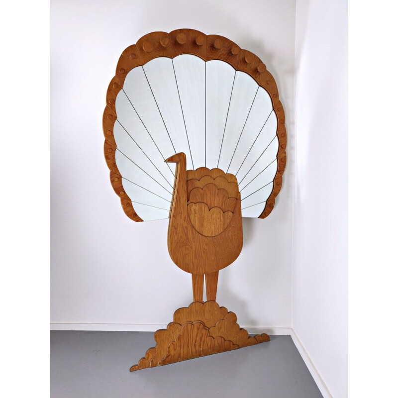 Vintage "Pavone" Mirror by Sirio Alessandri for Pallucco 1970s