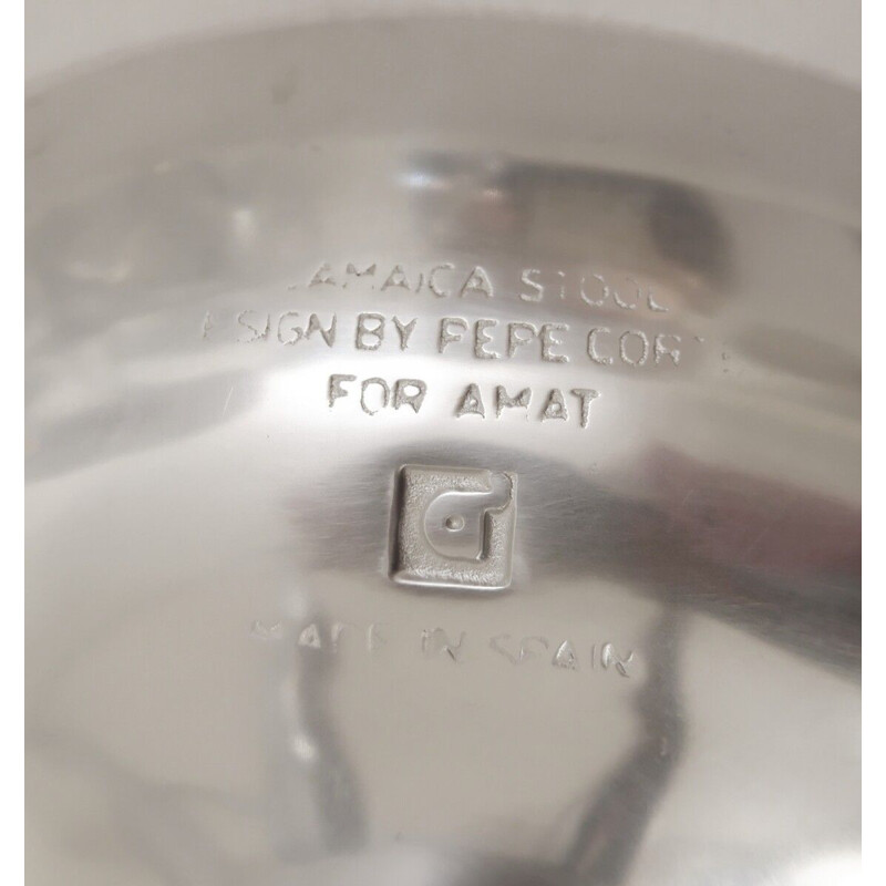 Tabourets vintage "Jamaica" en chrome et aluminium par Pepe Cortés pour Amat-3 1990
