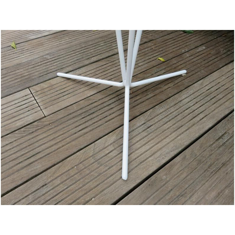 Vintage tripod plant stand in perforated metal 1950