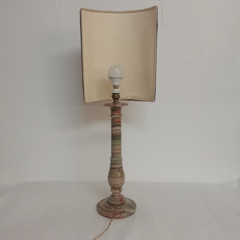 Lampe de table vintage en onyx, France 1950