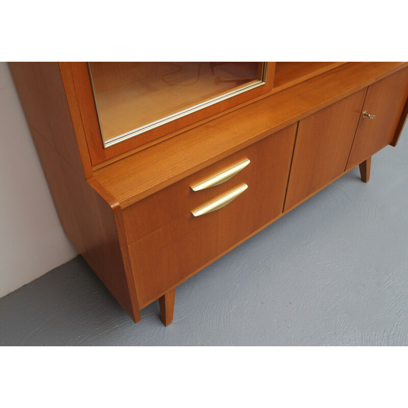 Vintage ash wood highboard 1950