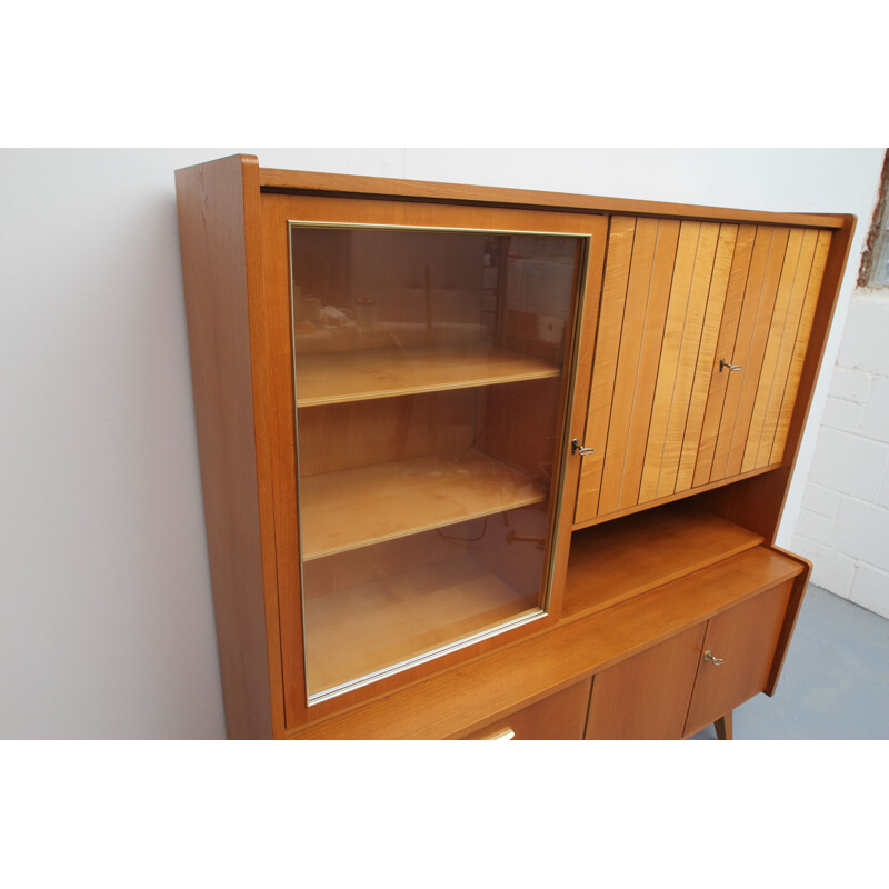 Vintage ash wood highboard 1950