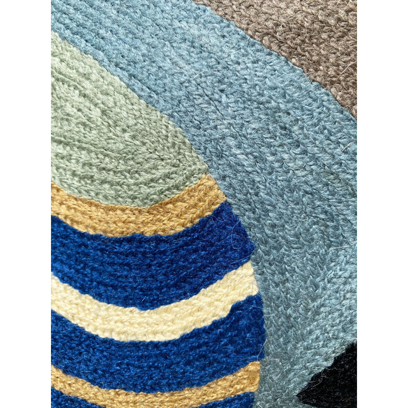 Lot de 4 housses de coussin vintage multicolores en laine brodée de motifs abstraits