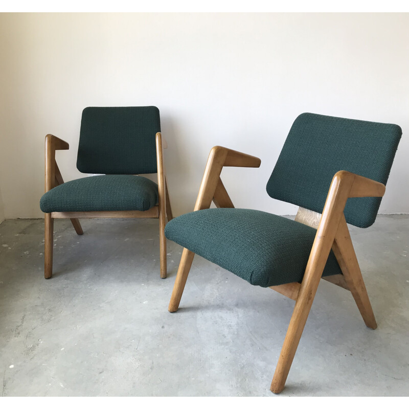 Pair of vintage Hillestak armchairs by Lucienne and Robin Day 1950s
