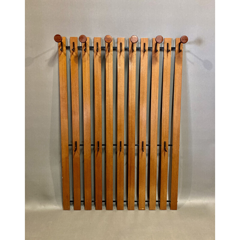 Vintage teak coat rack, Scandinavian 1950s