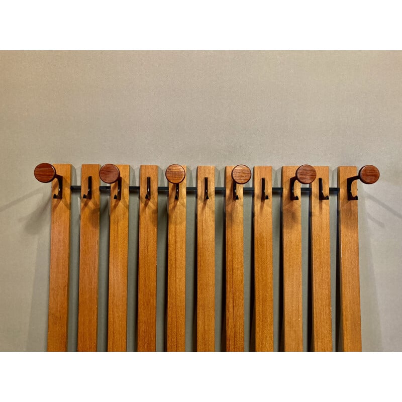 Vintage teak coat rack, Scandinavian 1950s