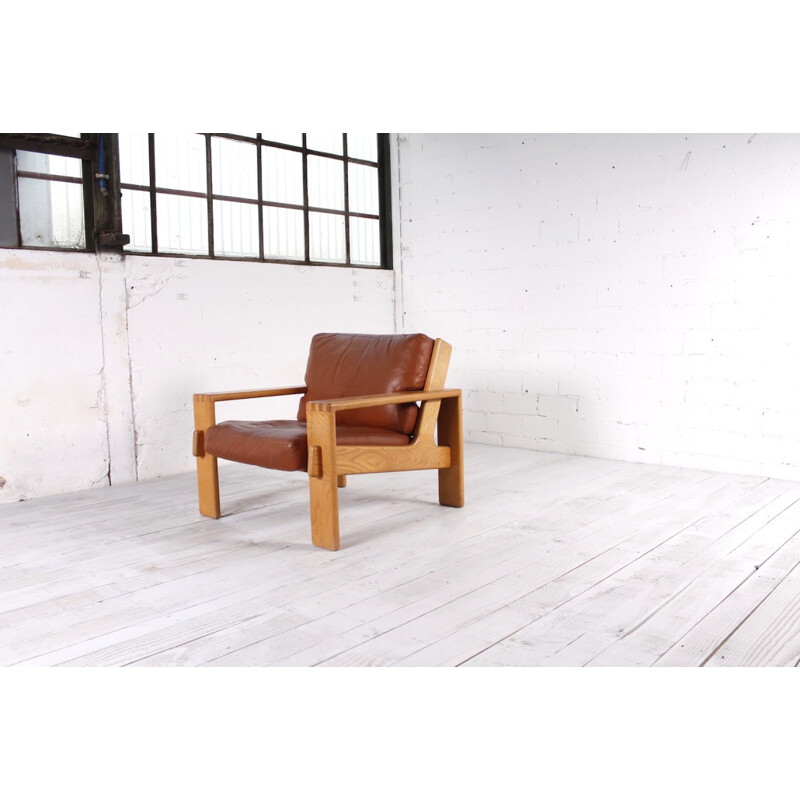 Asko "Bonanza" chair in leather, Esko PAJAMIES - 1960s