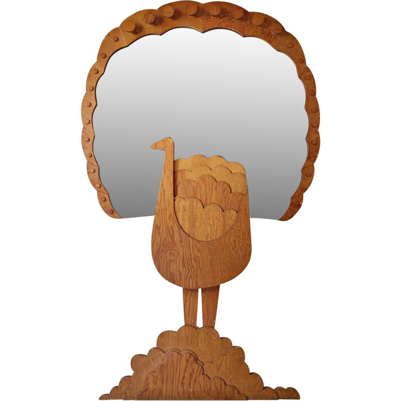 Vintage "Pavone" Mirror by Sirio Alessandri for Pallucco 1970s