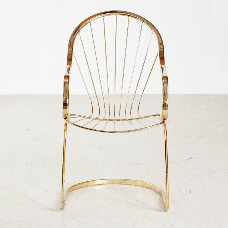 Vintage fauteuil met metalen frame