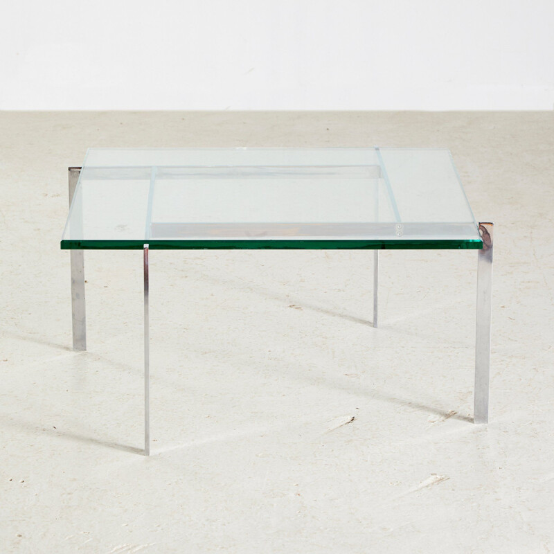 Vintage Model PK61 Glass Coffee Table by Poul Kjærholm for E. Kold Christensen 1950s