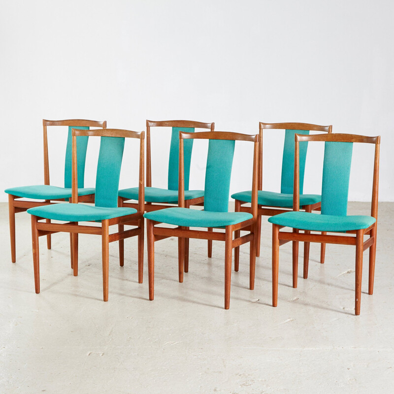 Ensemble de 6 chaises vintage en teck par Henning Sorensen pour Danex, Danemark 1960