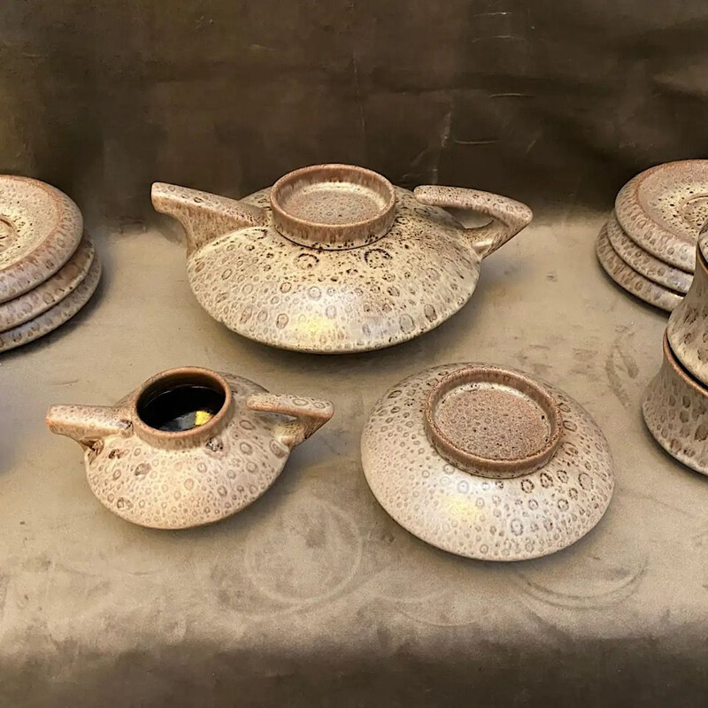 Vintage modernist ceramic stacking tea set by SC3, Italy 1970