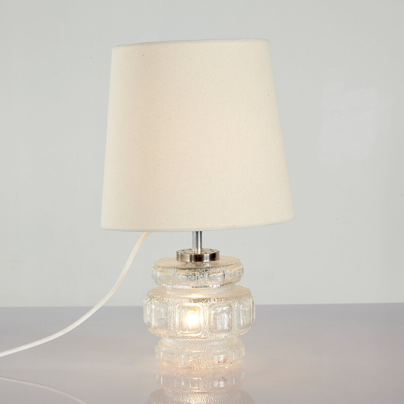 Vintage Glass Table Lamp 1970s