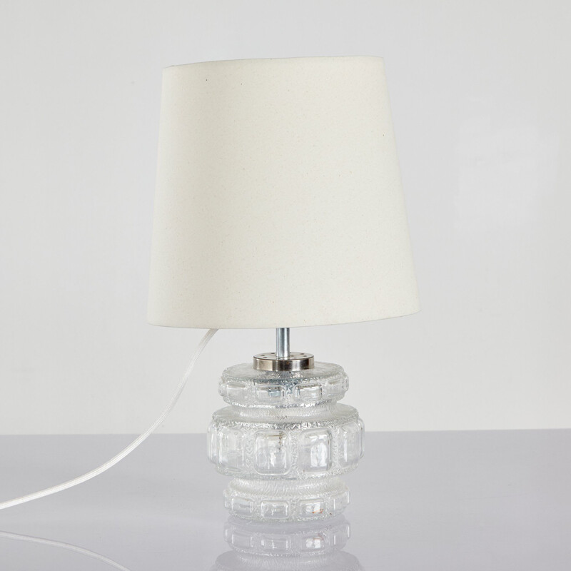 Vintage Glass Table Lamp 1970s