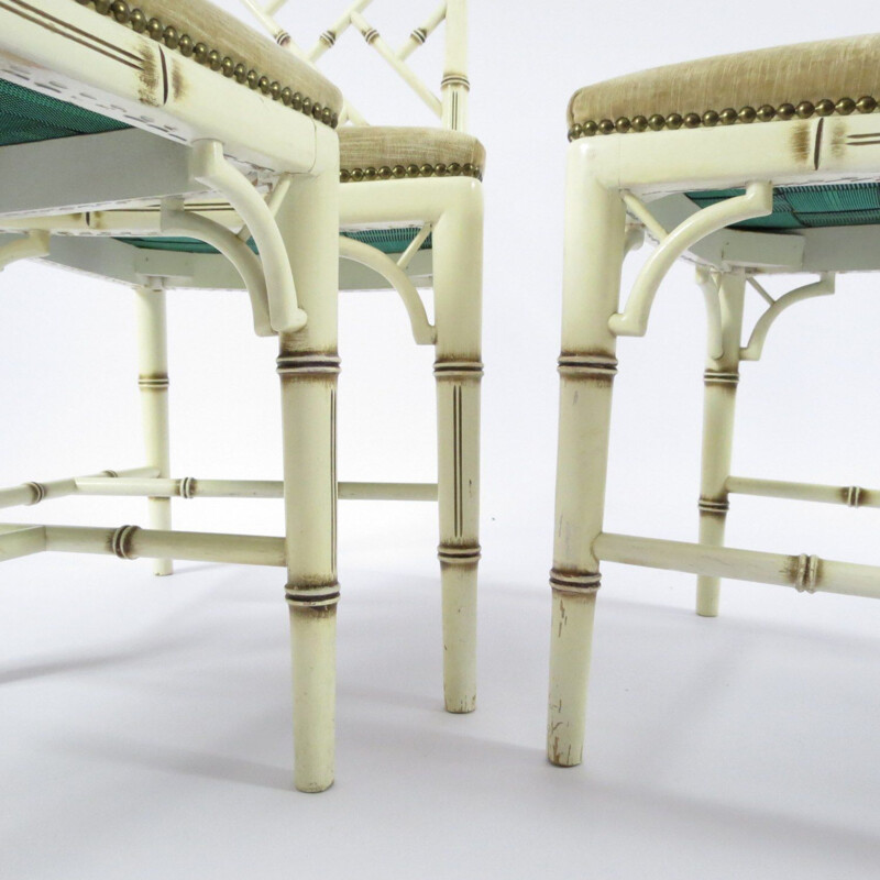 Set di 4 sedie vintage in finto bambù 1970