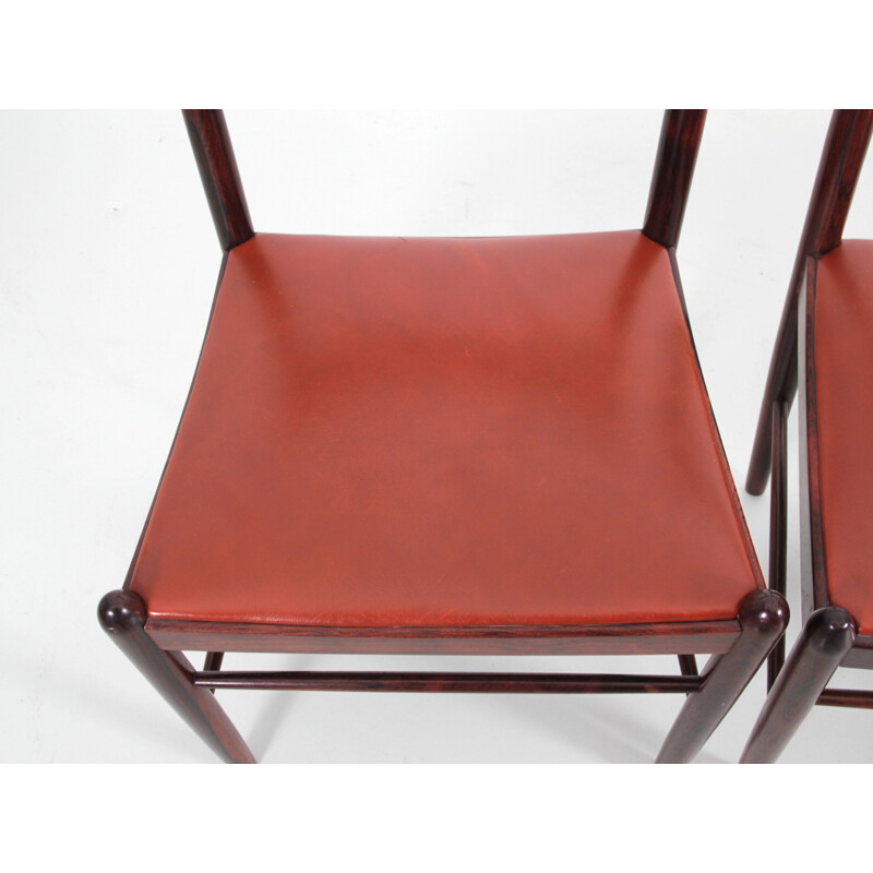 Juego de 4 sillas vintage de palisandro Rio, escandinavo