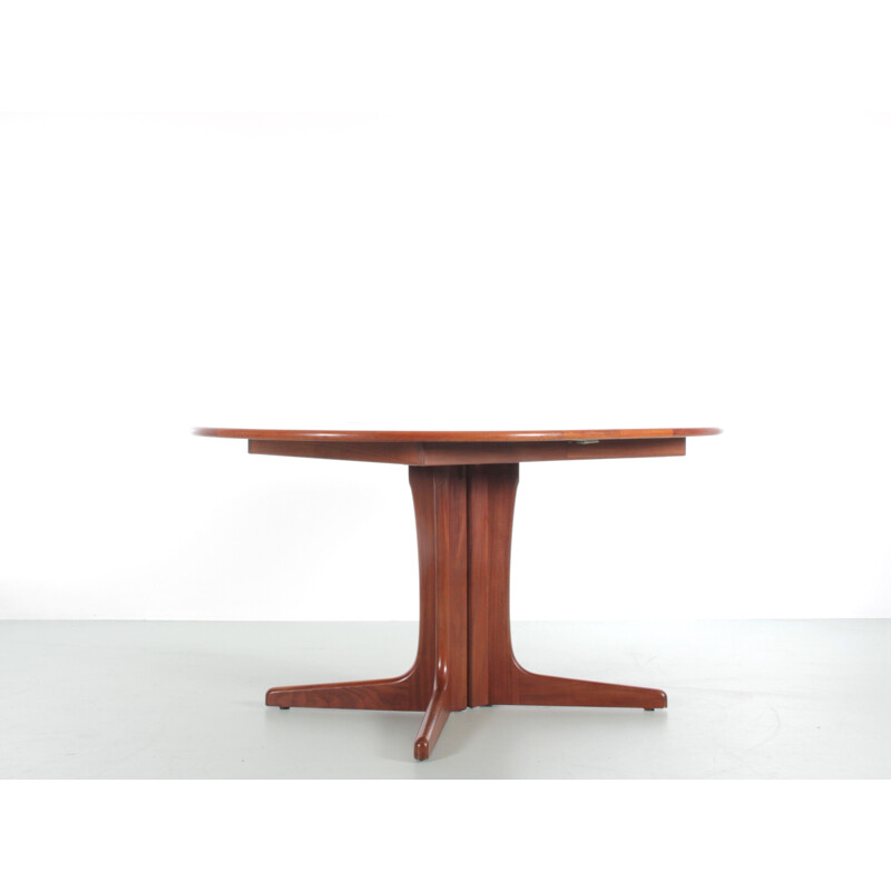 Large vintage oval teak table with 2 extensions, Scandinavian