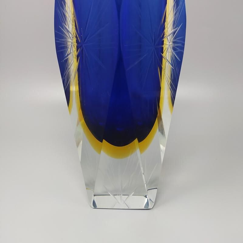 Vintage Big Blue Vase By Flavio Poli for Seguso 1960s