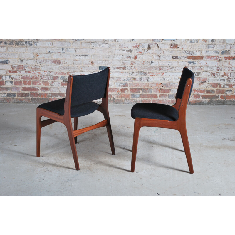 Set of 4 vintage teak dining chairs by Erik Buch, Danish 1960s