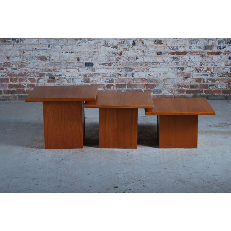 Set of 3 vintage nesting tables by Gangso, Denmark 1970