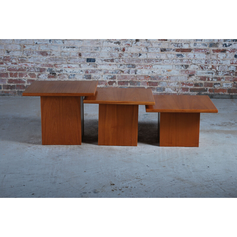 Set of 3 vintage nesting tables by Gangso, Denmark 1970