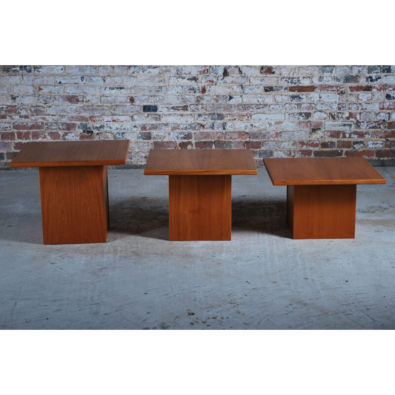 Set of 3 vintage nesting tables by Gangso, Denmark 1970