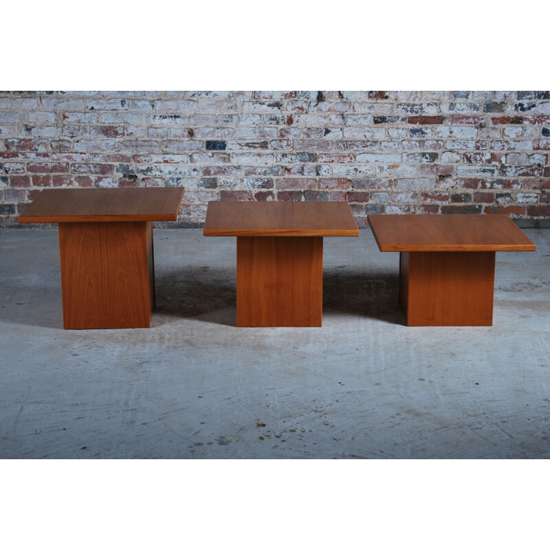 Set of 3 vintage nesting tables by Gangso, Denmark 1970