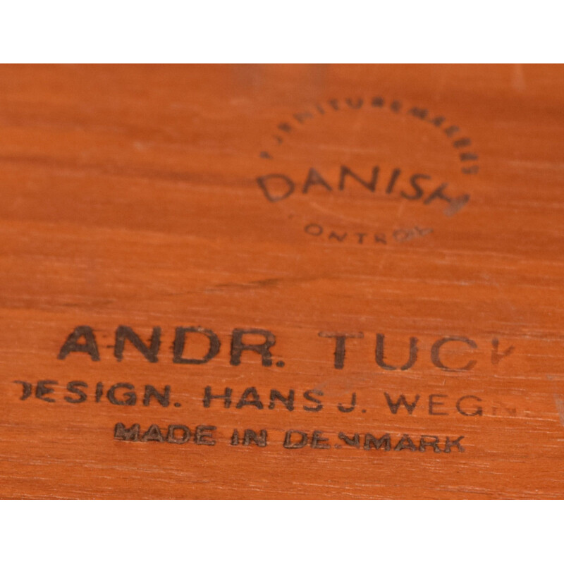 Table basse vintage en teck et palissandre chromé par Hans J Wegner pour Andreas Tuck, Danemark