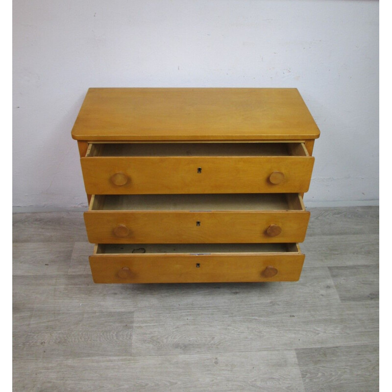 Vintage beechwood chest of drawers, 1960