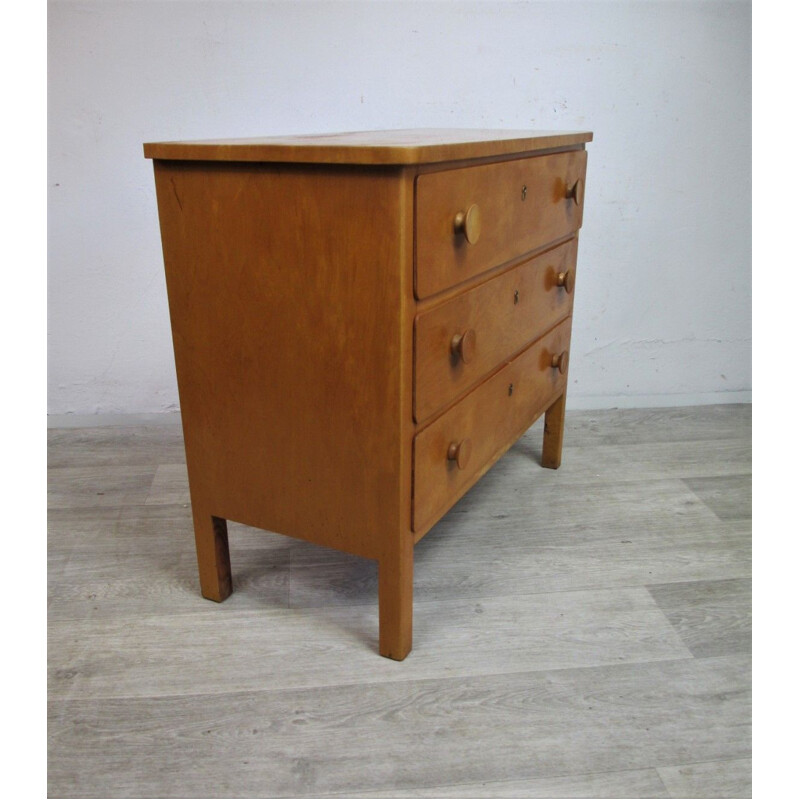 Vintage beechwood chest of drawers, 1960