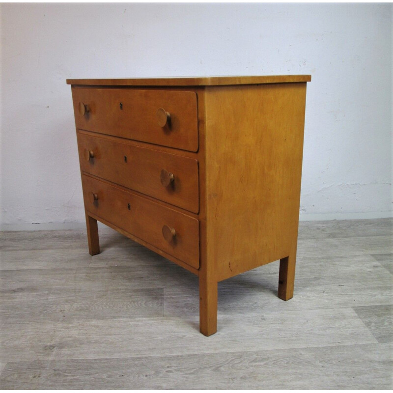 Vintage beechwood chest of drawers, 1960