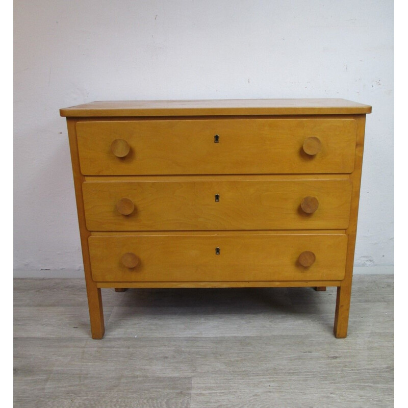 Vintage beechwood chest of drawers, 1960