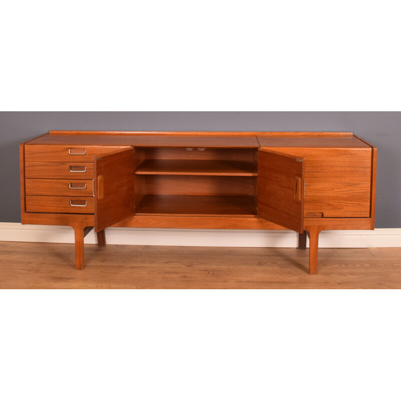 Vintage Teak Long Sideboard With Bar by Meredew furniture 1960s