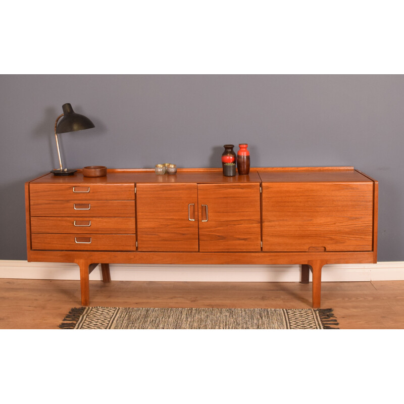 Vintage Teak Long Sideboard With Bar by Meredew furniture 1960s