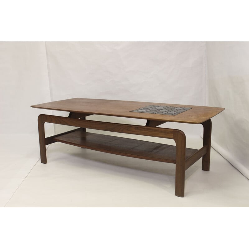 Vintage Arne Hovmand Olsen teak coffee table, Danish 1970s