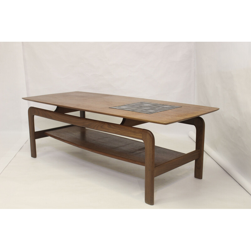 Vintage Arne Hovmand Olsen teak coffee table, Danish 1970s