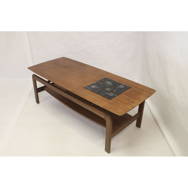 Vintage Arne Hovmand Olsen teak coffee table, Danish 1970s