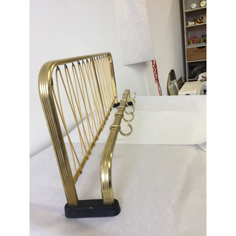Large coat rack in brass and gold colored metal - 1960s