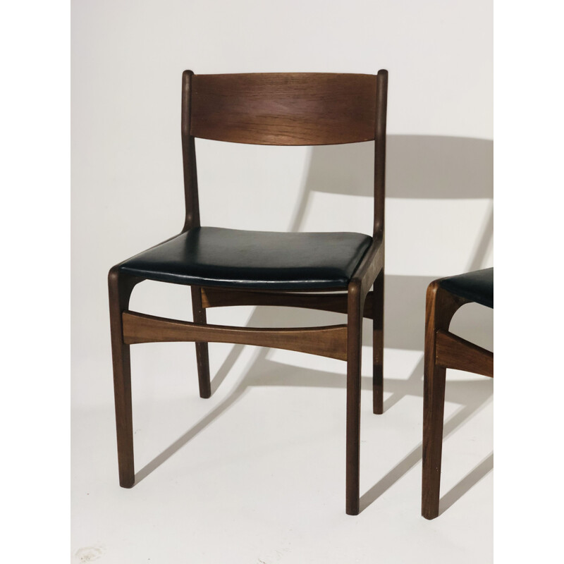 Set of 3 vintage teak chairs