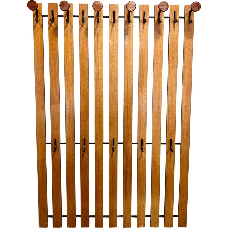 Vintage teak coat rack, Scandinavian 1950s