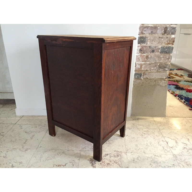 Vintage bedside table with compass legs