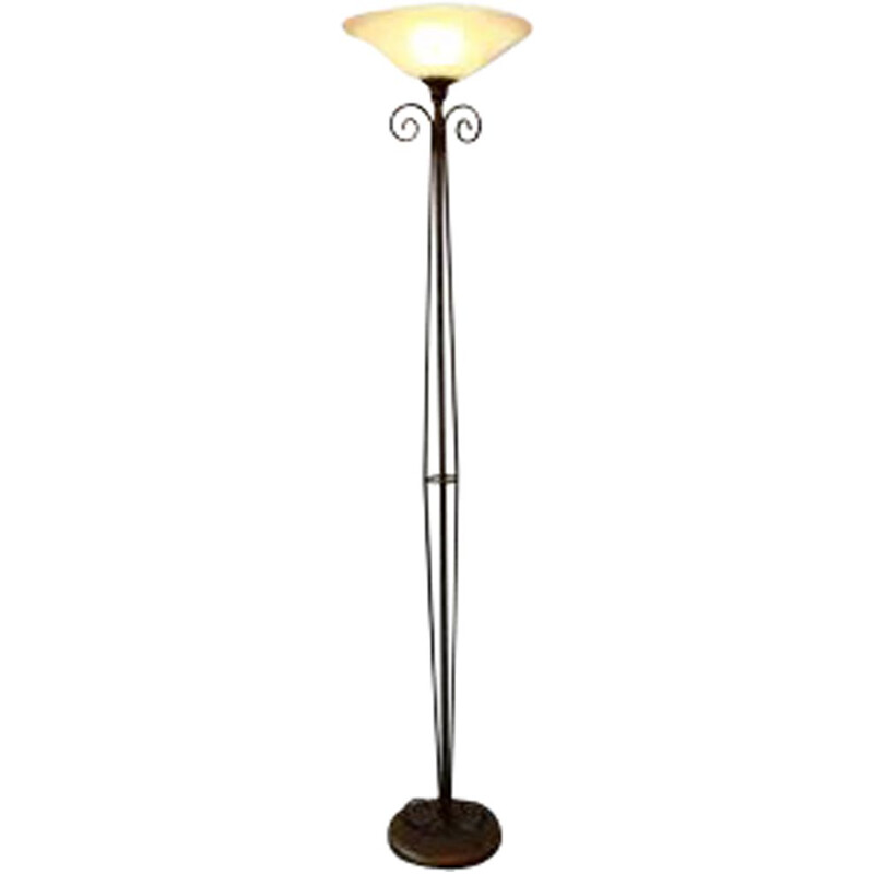 Vintage Art Deco floor lamp with basin