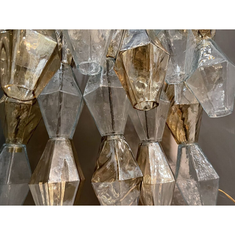 Paire de grandes appliques vintage en verre de Murano par Poliedri