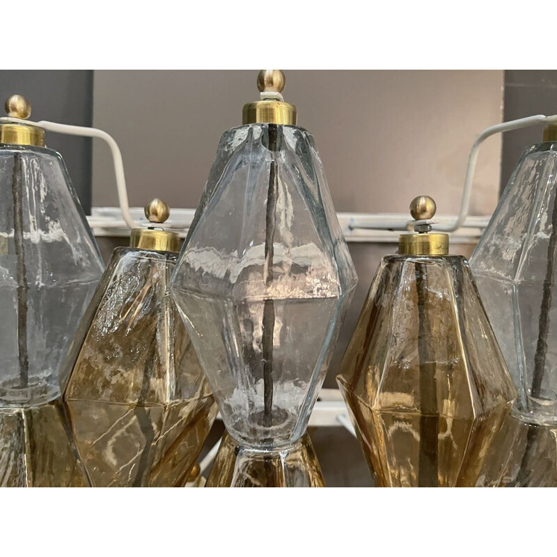 Paire de grandes appliques vintage en verre de Murano par Poliedri