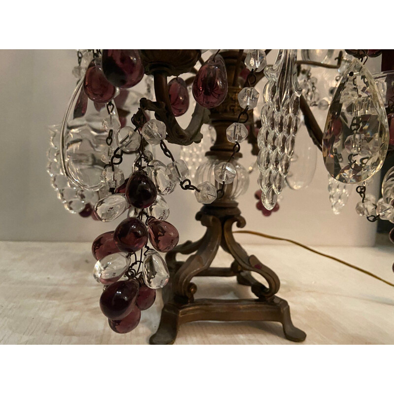 Lámpara de mesa vintage de cristal de Murano 1950