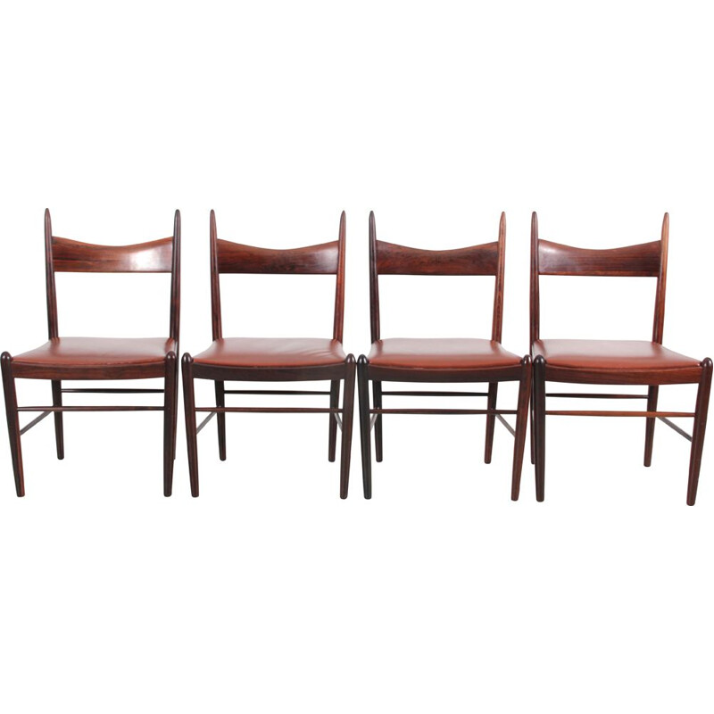 Set of 4 vintage chairs in Rio rosewood, Scandinavian