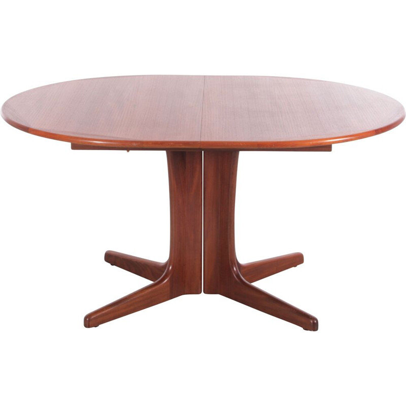 Large vintage oval teak table with 2 extensions, Scandinavian