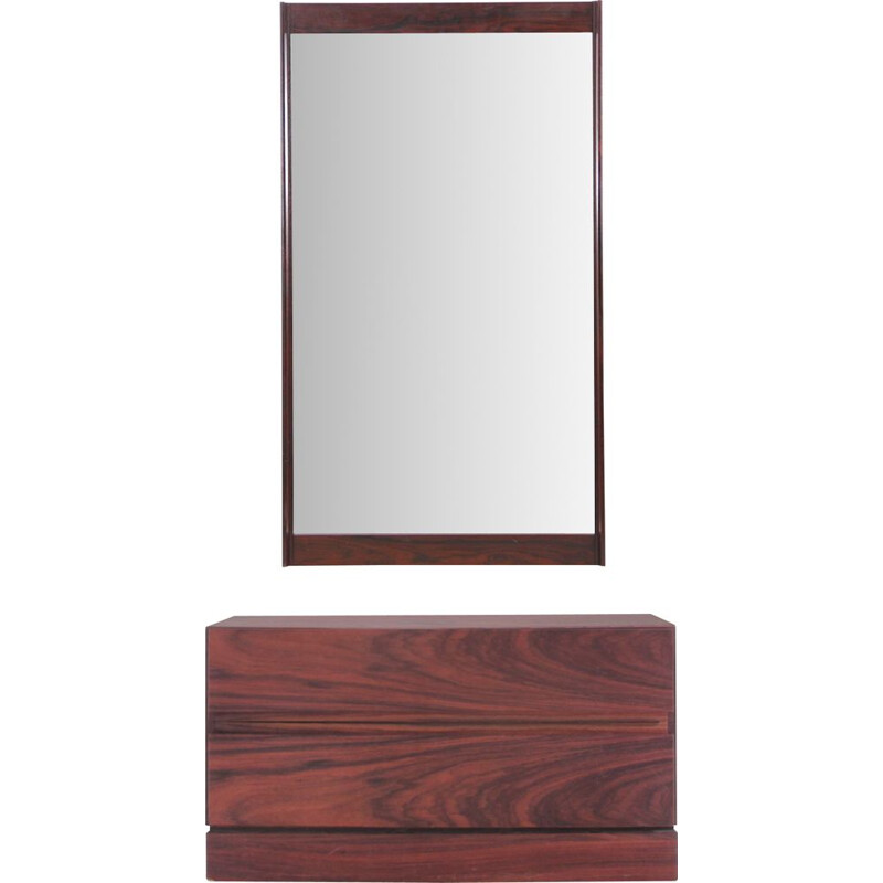 Scandinavian vintage mirror in Rio rosewood