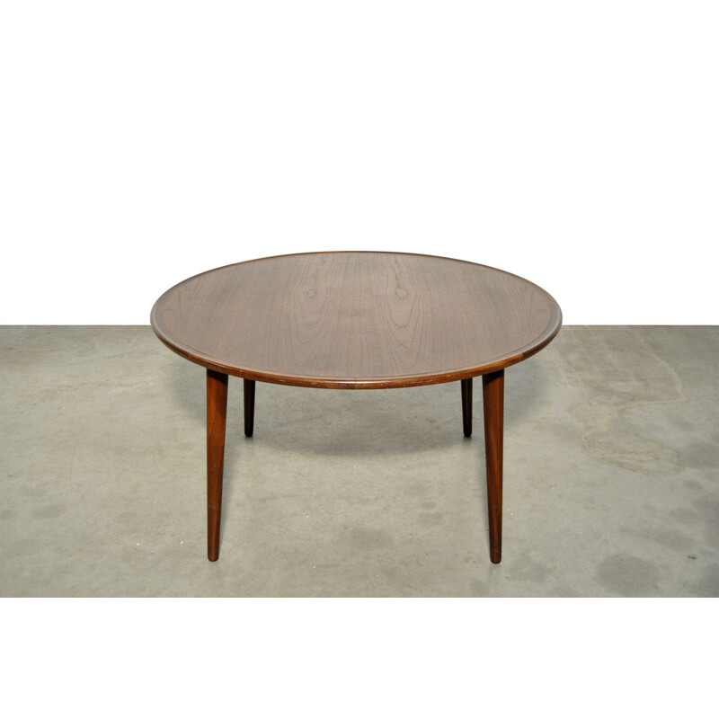 Vintage round teak coffee table by BC Mobler Vejle, Denmark 1960