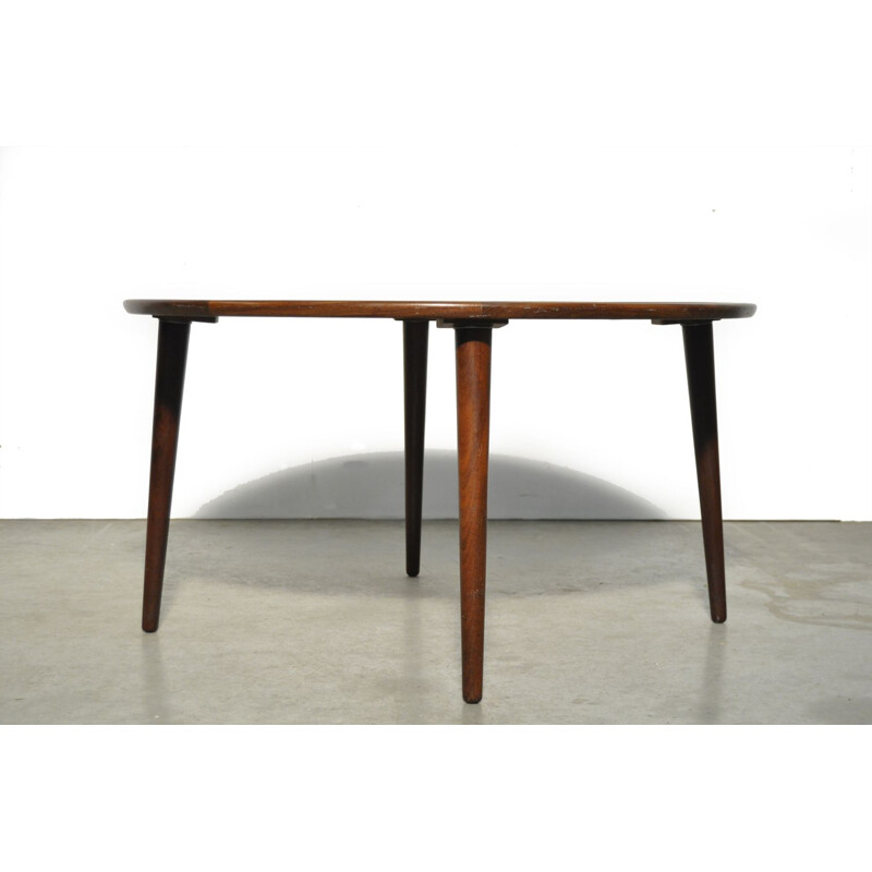 Vintage round teak coffee table by BC Mobler Vejle, Denmark 1960